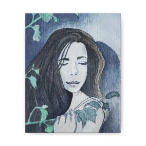 Girl in the Woods Painting, Canvas Print 5x7 or 8x10 or 12x16