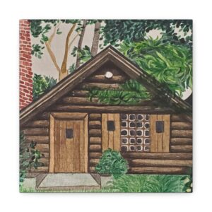 Log Cabin Painting, Canvas Print 5x7 or 8x10 or 12x16