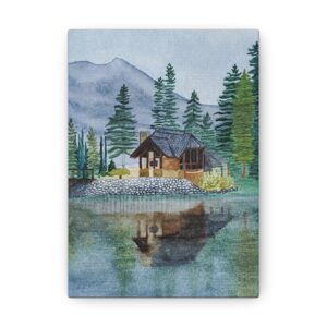 Cabin on a lake, Canvas Print 5x7 or 8x10